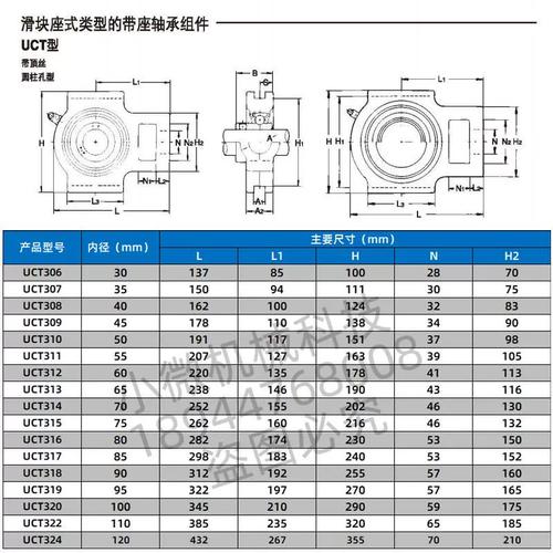 進口帶滑塊外球面t型軸承座uct306 307 308 309 310 311 312